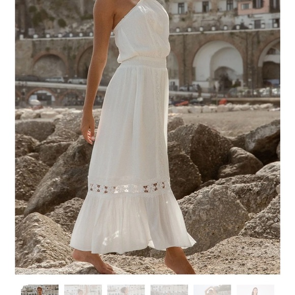 Brand New With Tags! Love Stitch White Halter Sundress Resort Wear - Picture 3 of 7